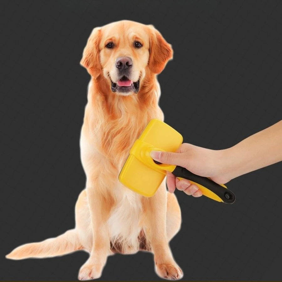 Self-Cleaning Slicker Brush for Dogs, Cats Gently Removes Loose Undercoat & Tangled Hair Pet Cleaning Brush