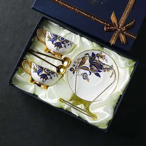रेट्रो सिरेमिक गोल्ड-रिम्ड कॉफी मग यूरोपीय बोन चाइना कॉफी कप और सॉसर सेट लाइट लक्ज़री टी कप उपहार 10 best sales सिरेमिक कॉफी कप - №7