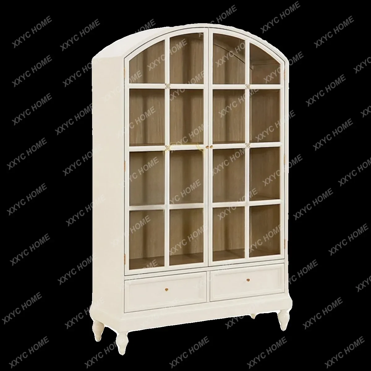A American all-solid wood sideboard, wine cabinet, built-in design, close to the wall, suitable for kitchen, dining room
