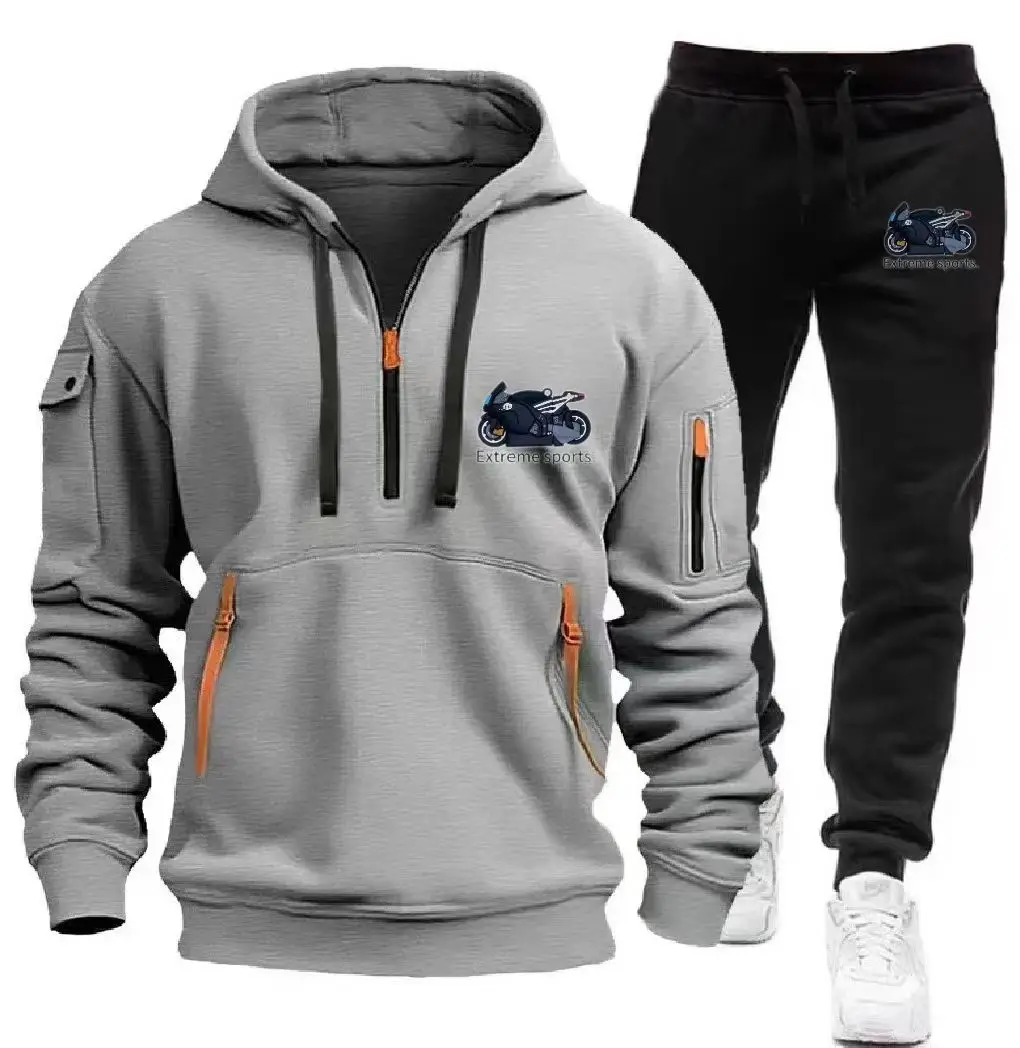 Streamer hoodie plus fleece print casual sports hoodie men\'s suit motorcycle icon