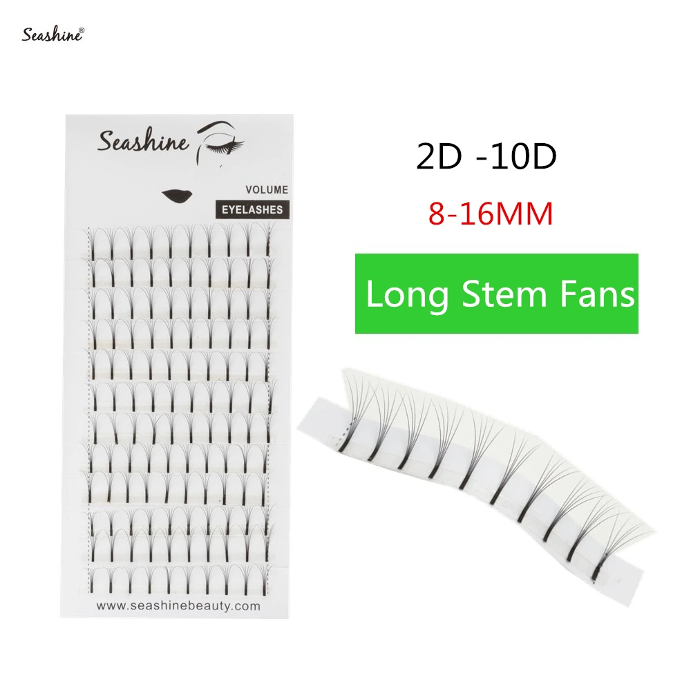 

Seashine Wholesale Premade Russian Volume Fans 2d/3d/4d/5d/6d Eyelashes Long Stem Lash Pre made Eyelash Extensions Supplies