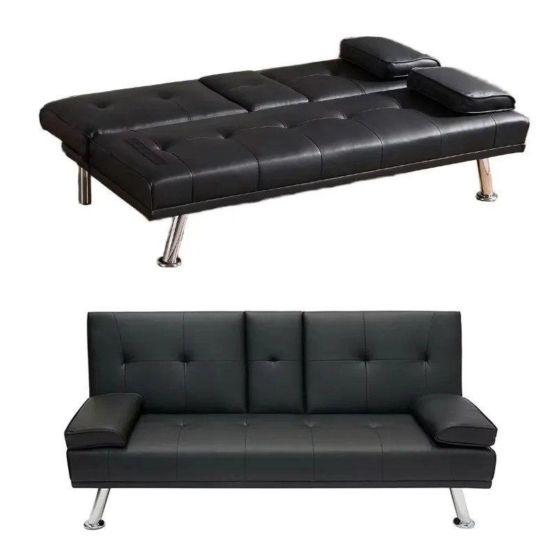 Modern futon sofa, foldable fabric sofa bed, living room apartment hospital school furniture set