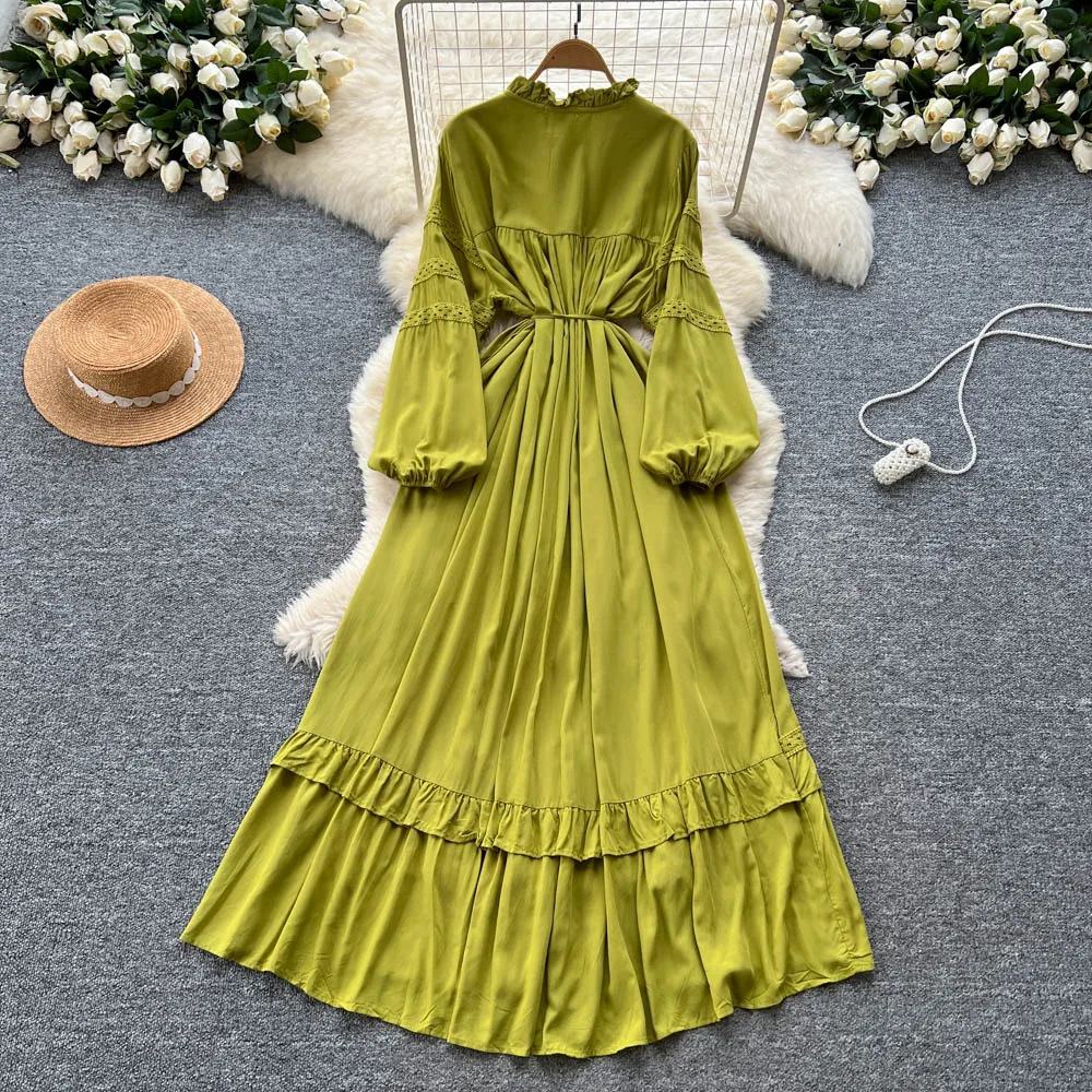 Chic vintage Sexy Spliced Elegant Fairy Summer  Women Boho Sundress women clothing Long dress