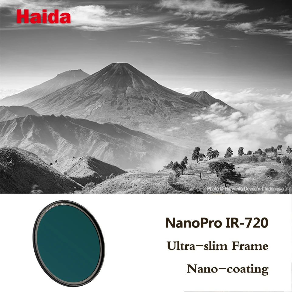 Haida NanoPro IR720 Filter Used for Infrared Photography Blocks Visible Light Up to 720nm with 58/62/67/72/77/82/95/105mm