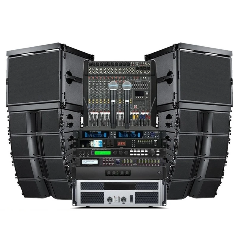 Double 10-inch professional line array stage audio set, large outdoor wedding performance conference bar speakers