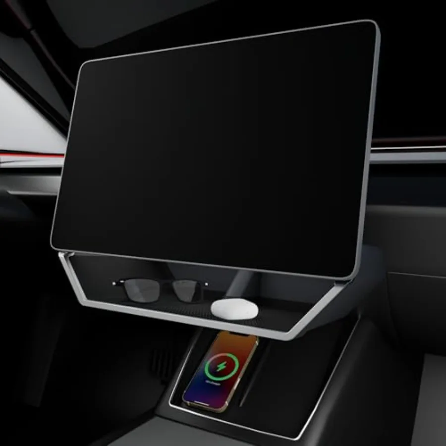 

Органайзер под экран для Model Y Juniper 2025-2026, обновленный органайзер-лоток для центральной консоли Model 3 Highland 2024-2026