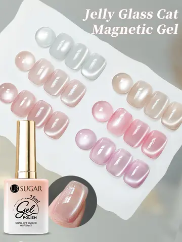 UR SUGAR 15ml Water Light Cat Magnetic Gel Nail Polish Champagne Semi Permanent Soak Off UV Gel Crystal Varnis Nail Art Manicure