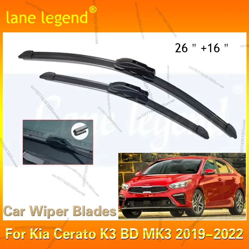 

For Kia Cerato K3 BD MK3 2019 2020 2021 2022 Sedan Car Front Set Kit Window Wiper Blades Brushes Auto Accessories