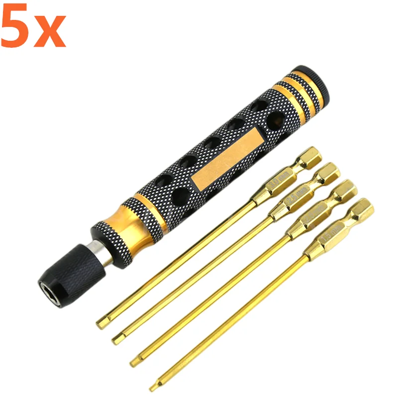 5Sets New Metal Hexagonal Wrenches Screw Drivers Tools Kit 1.5mm 2.0mm 2.5mm 3.0mm 1.5/2.0/2.5/3.0mm for RC Car Model Multirotor