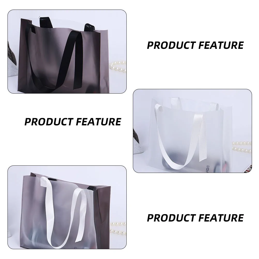 

3Pcs PVC held Bags Transparent Large Capacity Foldable Tote Shopping Pouch Shopping Bag Storage Portable Bag