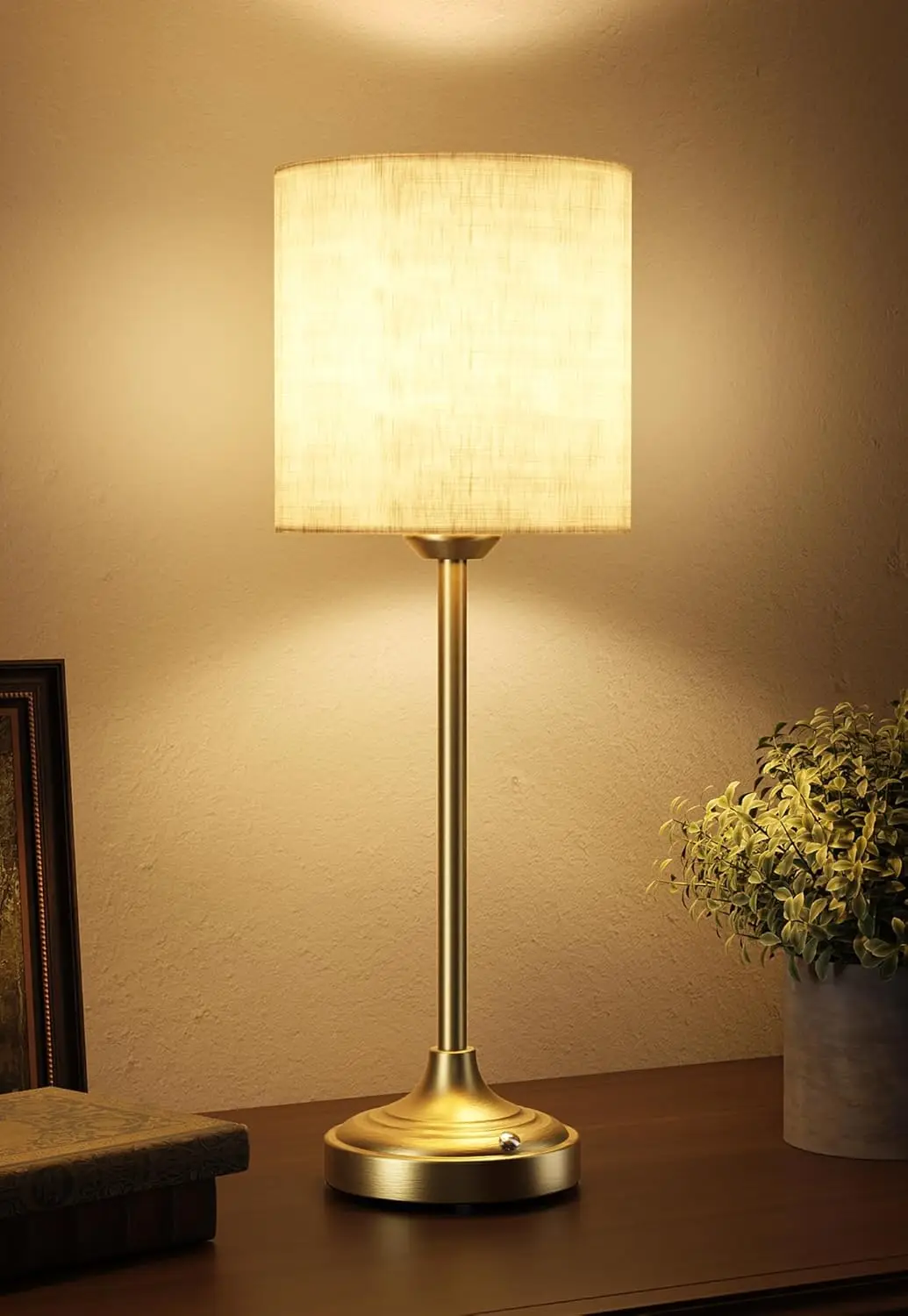 

Cordless Table Lamp, 8000mAh, Dimmable LED, Touch Control, 2700K, Portable Rechargeable, Fabric Shade, for Bedroom, Dining