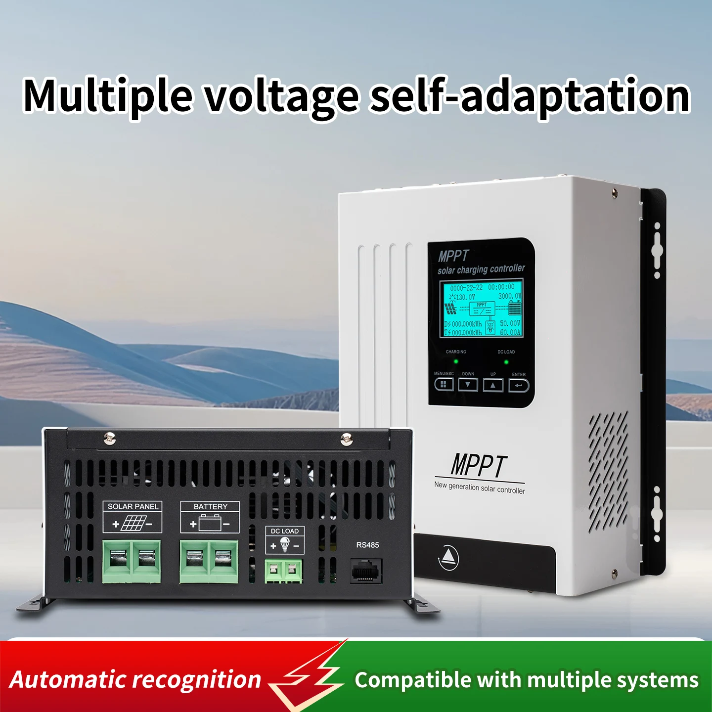 MPPT 60A 80A 100A  MPPT  12V 24V 48V for Solar Panels,  Smart Solar Charge Controller  MPPT LiFePO4 Lithium Battery, LCD Screen