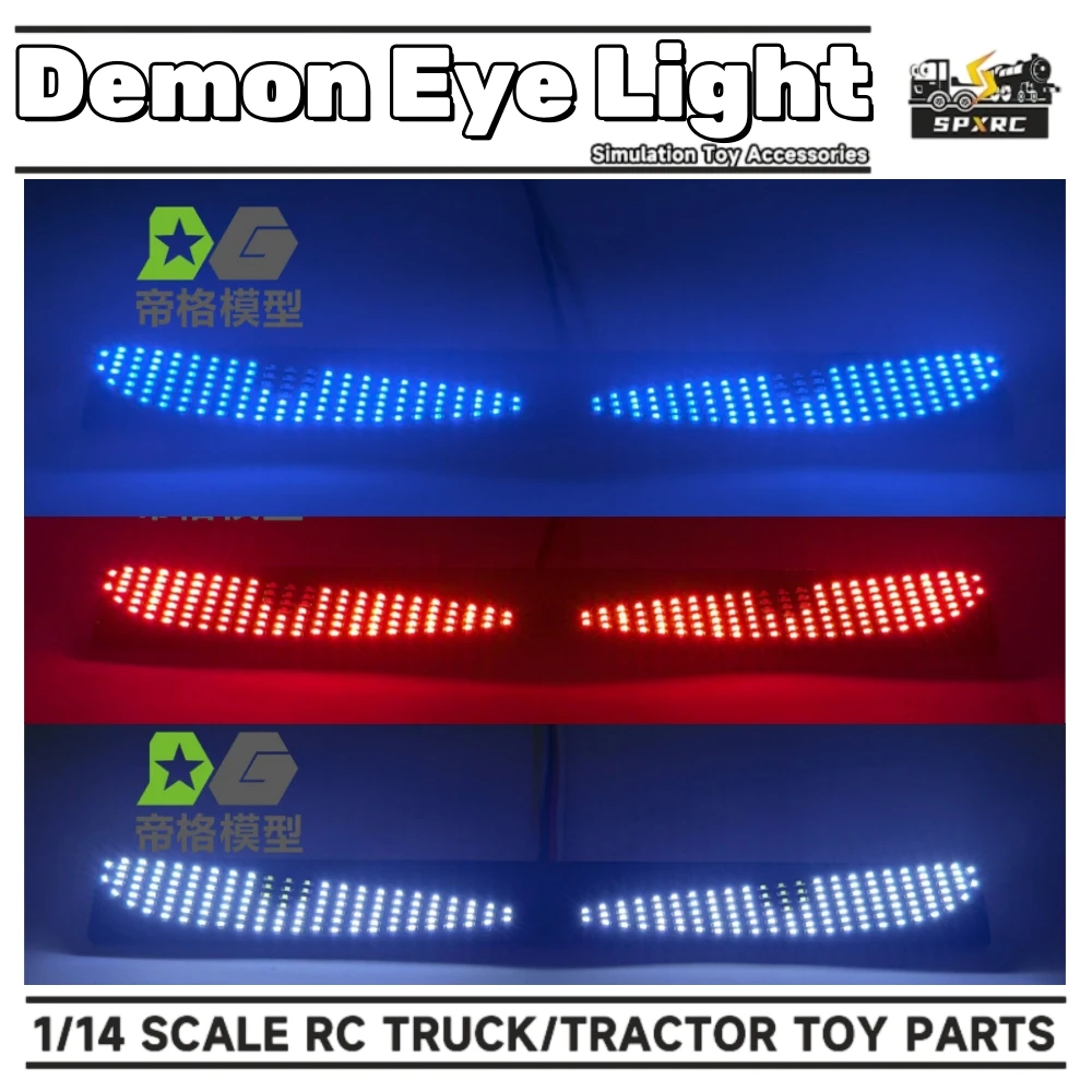 LED-Dämonenaugen-Dekorationslicht für 1/14 Tamiya RC Scania 770S 56379 Ferngesteuerter LKW Anhänger Kipper DIY-Teile