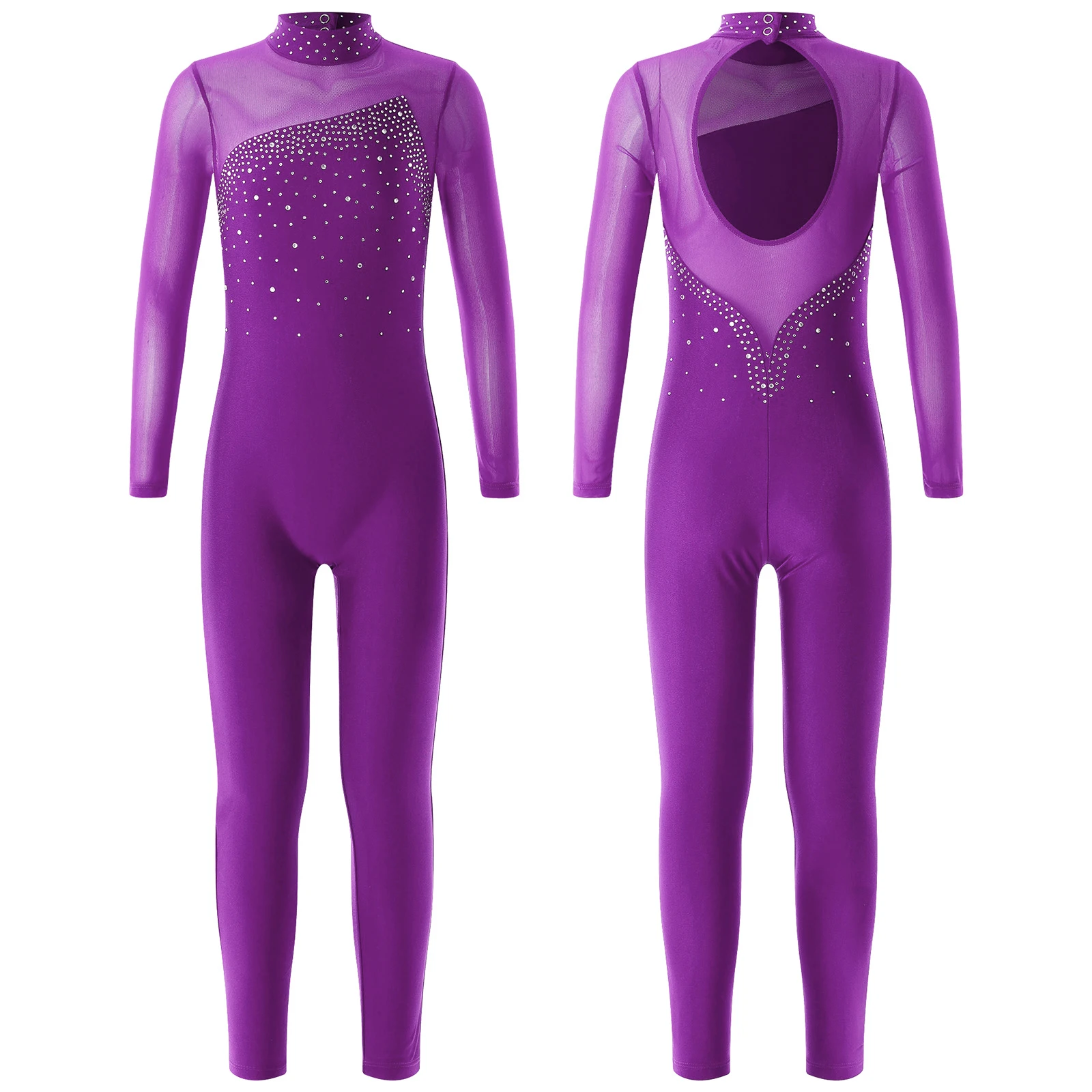 AqBallet Jersey Unitards Combinaisons, Strass Brillants, Patinage Artistique, Corps Complet Trempé, Bol, Ballet brevJustaucorps, Costume