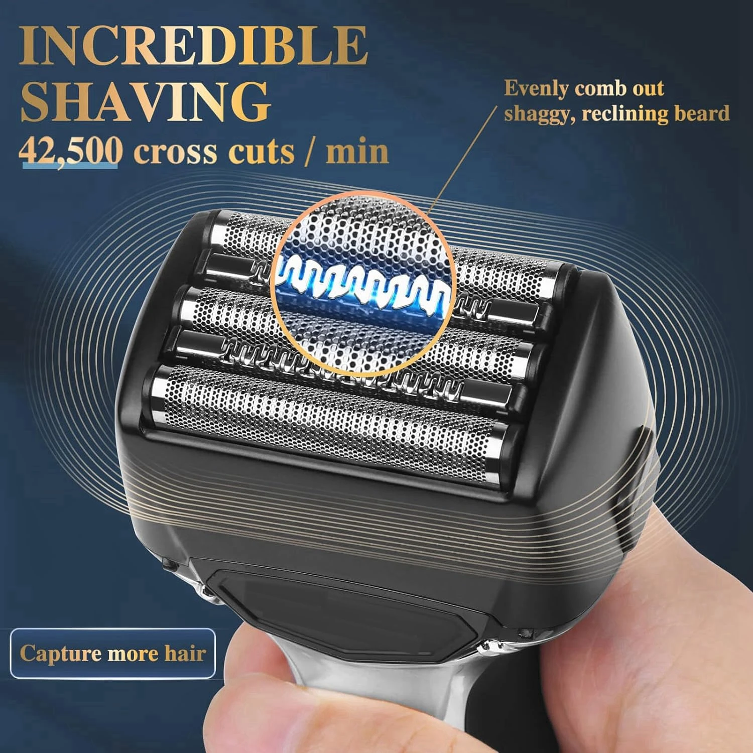 Kemei 5 Blades Electric Shaver Face Washable Beard Foil Electric Razor For Men Rechargeable Bald Heads Shaving Machine 8500 RPM