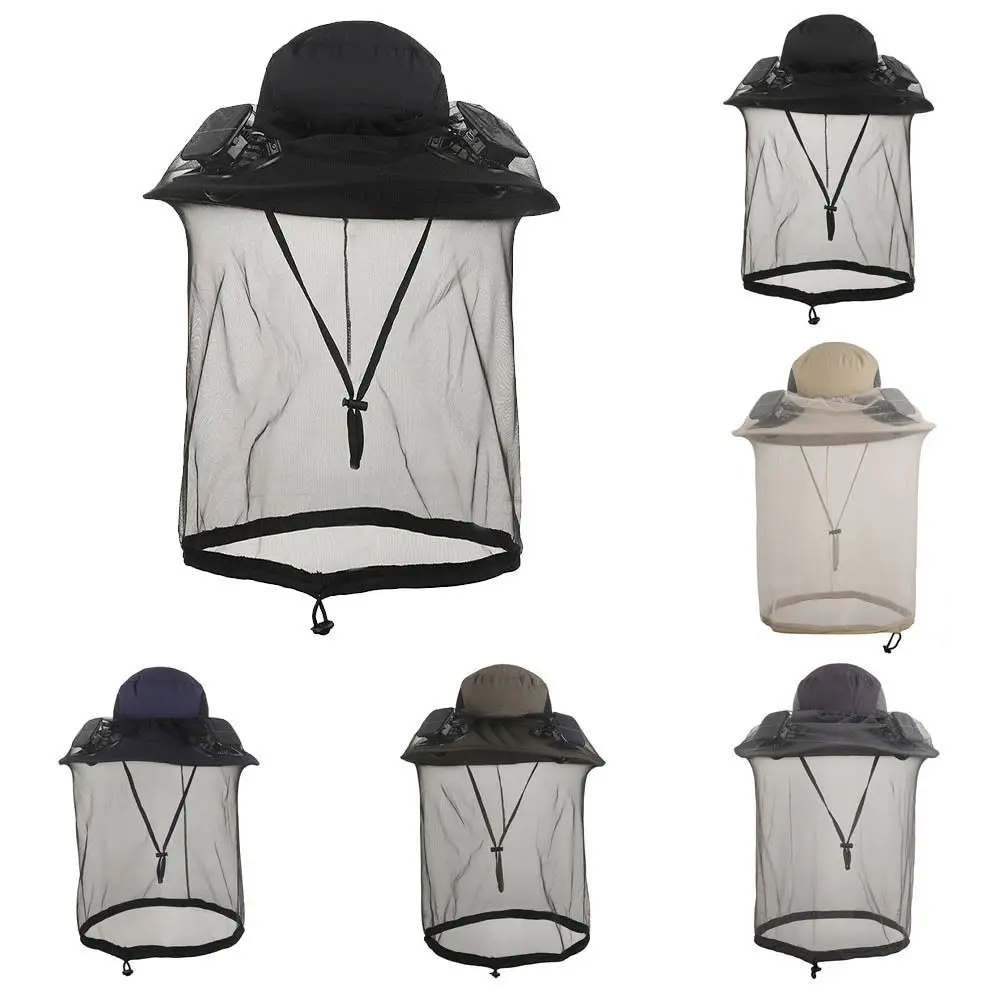 Fashion Solar Powered Solar Fan Hat Wide Brim UPF 50 Cooling Fan Hat Detachable Mesh Cooling Fans Anti-UV Sun Hat Camping