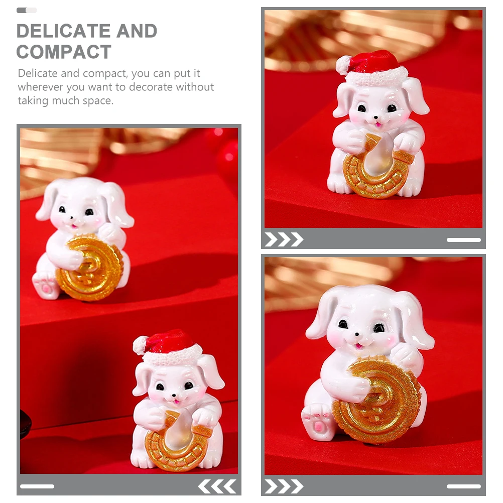 

6 Pcs Critters Mini Simulated Rabbit Model Miniature Figurines Bunny Decoration