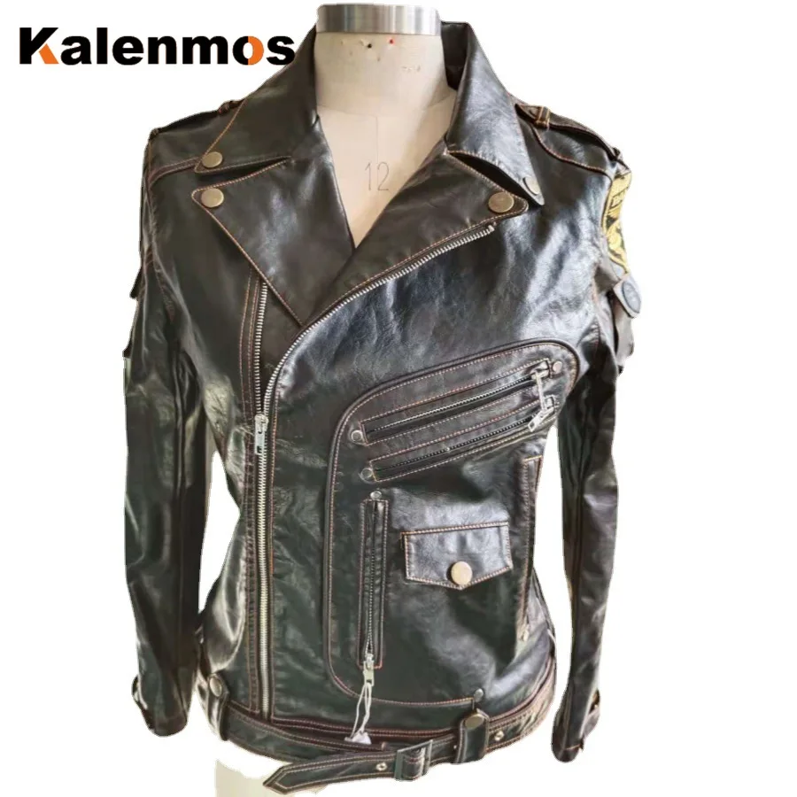 Männer PU Leder Mantel Jacke Frühling Herbst Top Dünnes Streetwear Gothic Moto Biker Punk Outwear Abrigos Herren Mäntel Herren Jacken 2022