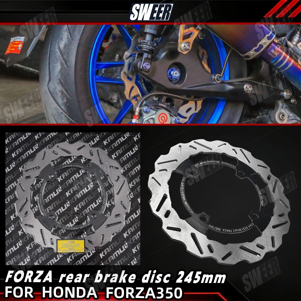 Motorcycle Rear Brake Disc Diameter Of 245mm Suitable For Honda FORZA350 2020-2026 Brake floating Disc Calipers Adapters Parts