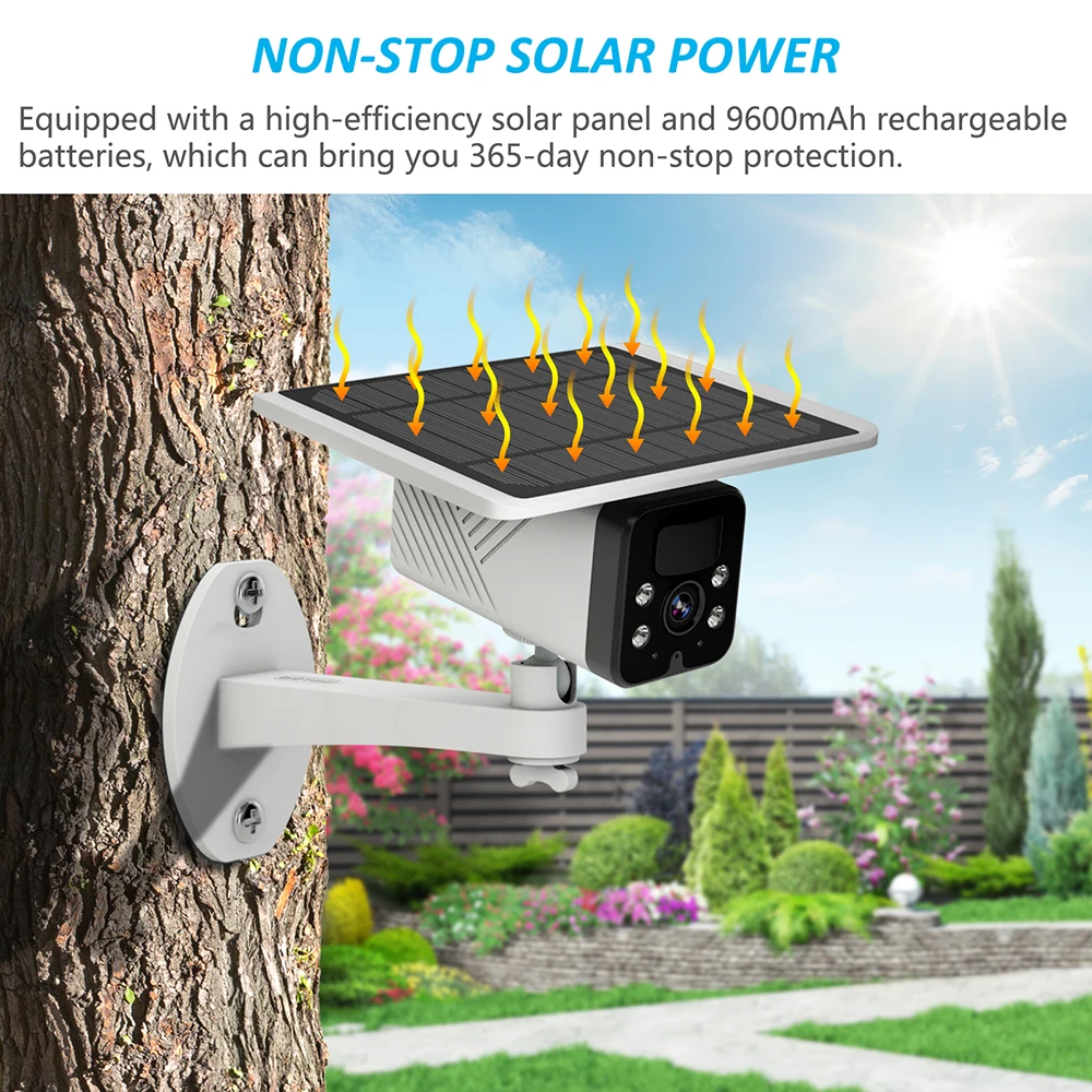 Imagem -02 - Câmera de Segurança Solar ao ar Livre Wifi Ubox Baixo Consumo de Energia Bateria de Longa Duração Cor Visão Noturna Câmeras Cctv com Placa Solar