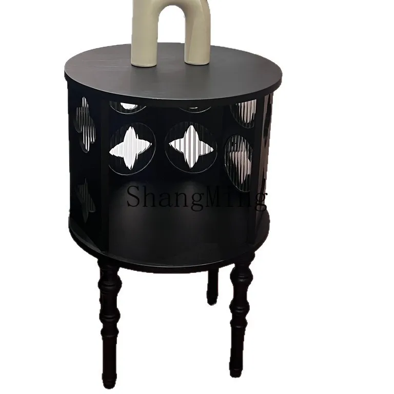 

ZYY high-end exquisite household medieval style edge few solid wood retro small table sofa side cabinet corner few tea table