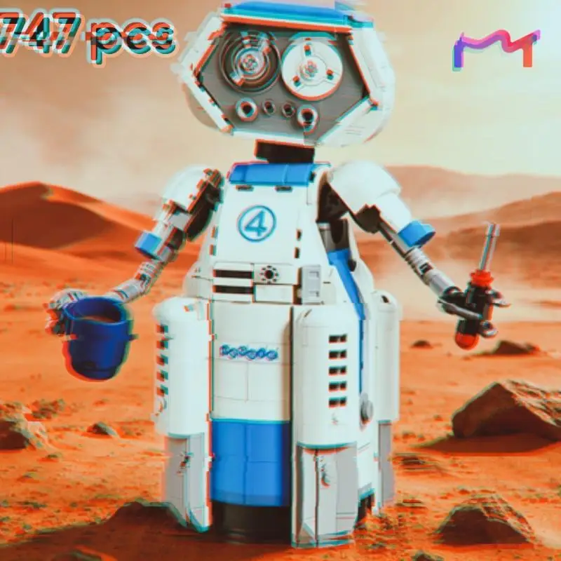2026 New 747pcs Sci Fi Rticulated Robot Home Intelligence Butler Robot Assistant Building Block Model Toy Ornament Birthday Gift