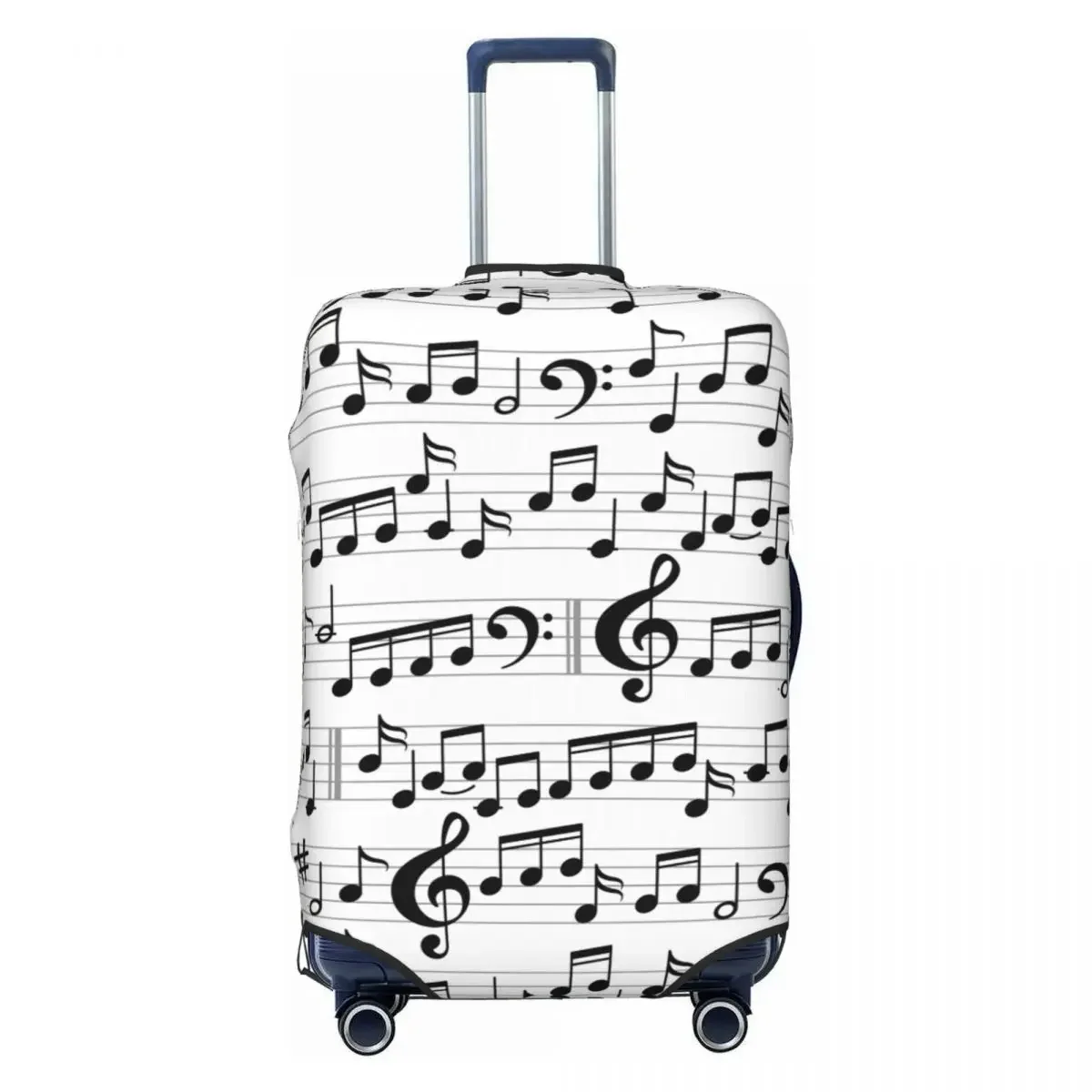 

Custom Music Notation Musical Notes Luggage Cover Protector Fashion Travel Suitcase Covers for 18-32 Inch