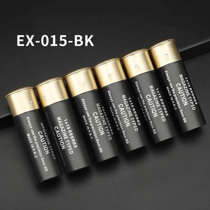 6팩 에어소프트 샷건 쉘, 15 라운드 6mm BB 멀티 및 싱글 샷 에어소프트 샷건 액세서리용 표준 에어소프트 매거진