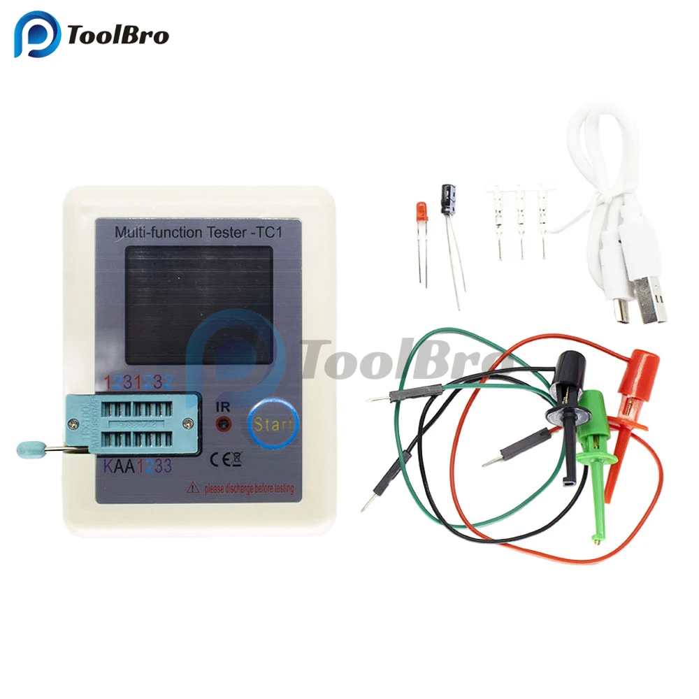 LCR-TC1 Transistor Tester Display LCD multifunzionale diodo triodo condensatore resistore Transistor Meter Detector