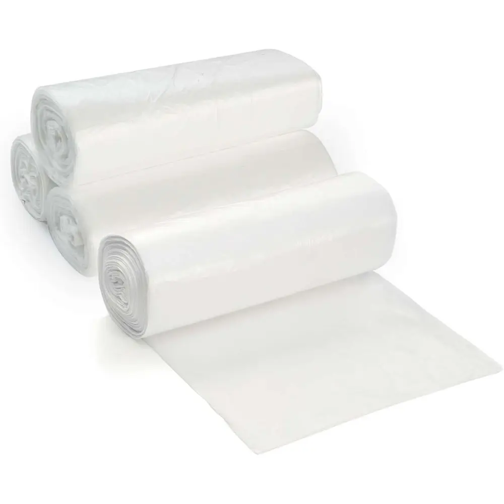 

7-10 Gallon Clear Trash Can Liners, 100 Pack - Small to Medium Wastebaskets - High Density, Lightweight, 8 Micron