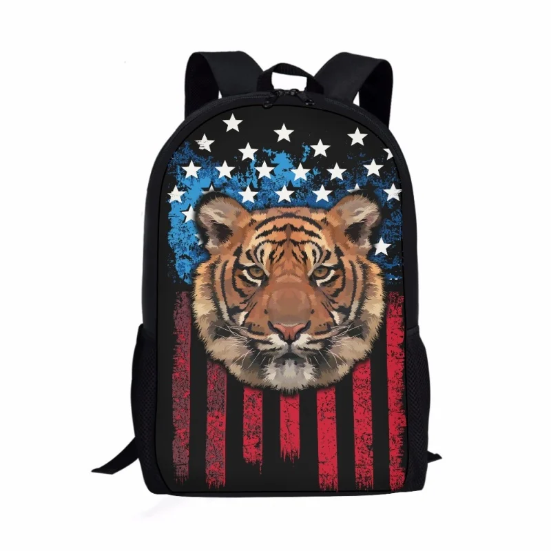 Tiger Animals Pattern Print Boys Girls Backpack Teenager Laptop Bag Students School Bag Daily Casual Backpack Travel Rucksacks