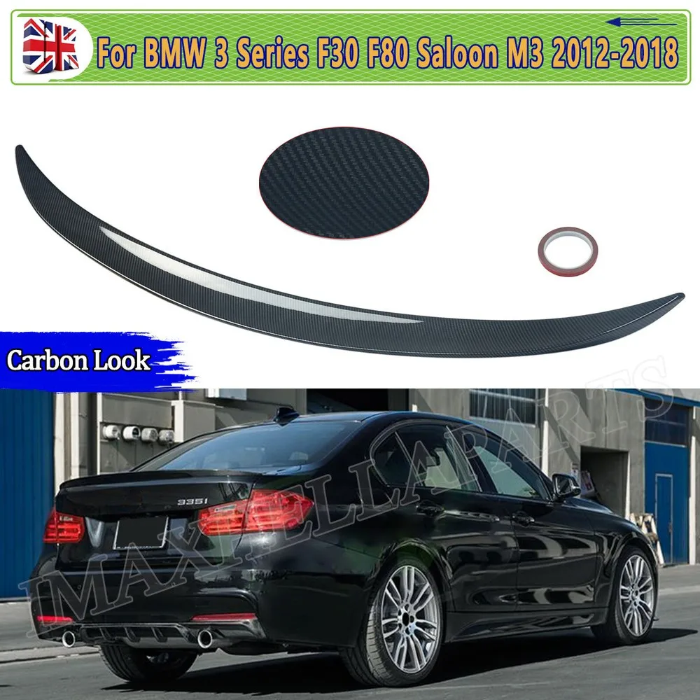 

FOR BMW 3 SERIES F30 F80 Rear Trunk Roof Spoiler M3 316d 320i 340i 2012-2018 REAR CARBON COLOR LIP BOOT SPOILER M PERFORMANCE