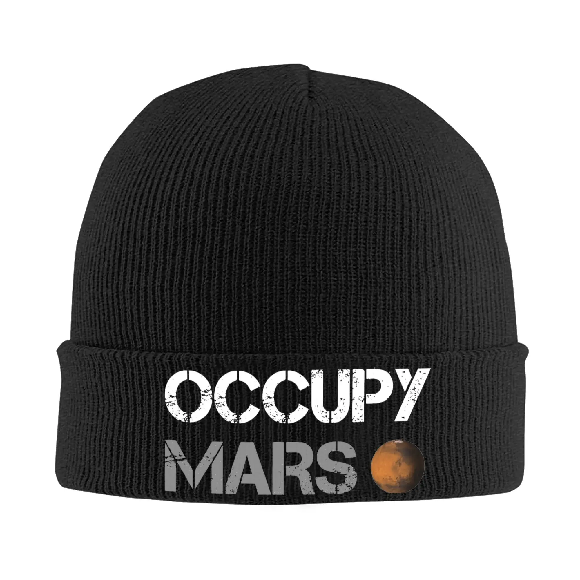 Occupy Mars SpaceX Knitted Hat Beanie Autumn Winter Hat Warm Unisex  Street Space X Cap for Men Women Gifts