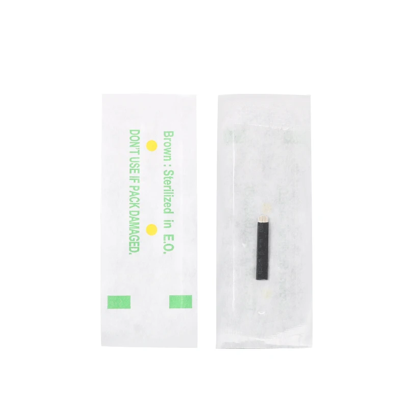 50/100/500 шт U-образная черная 16-контактная игла для перманентного макияжа, лезвия игл для татуировки бровей для микроблейдинга, ручка для вышивания