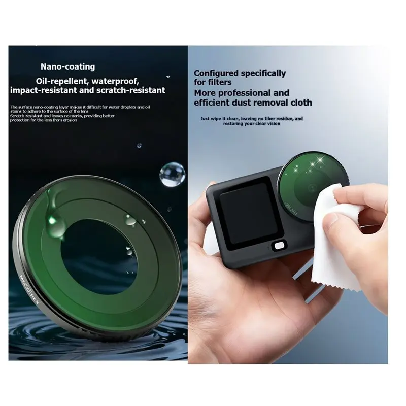 N91R-For DJI Action 6 Filter Kit With CPL Polarizing Filter Set Including ND8, ND16, ND32 Lens Protectors For Outdoor Video