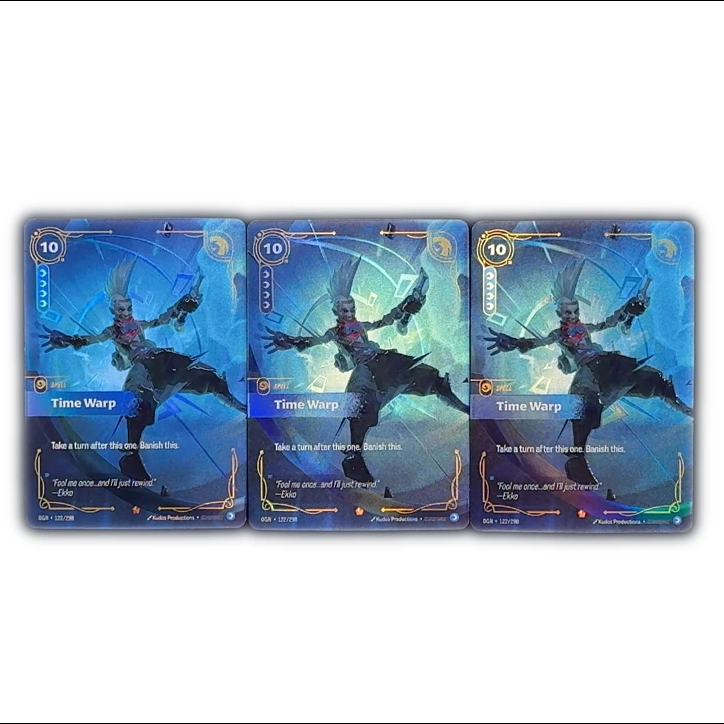 

Коллекционная карта Riftbound League Of Legends Time Warp Card Spell с текстурированной фольгой OGN-122