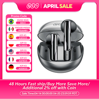 QCY AilyBuds Clear Wireless Earphones Bluetooth 5.3 TWS Earbuds Semi in-Ear Gaming Headset 4 Mics ENC Touch Control Headphones