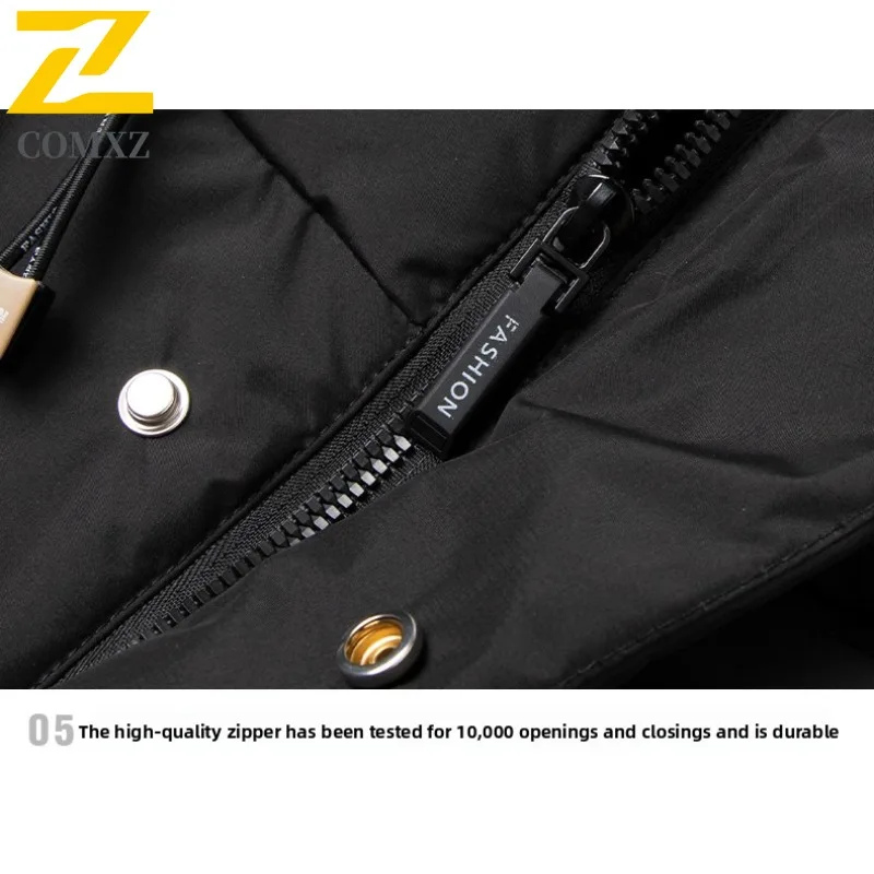 COMXZ Mens Puffer Coat Removable Vest Hood Outdoor Mountaineering Windproof Parka Hiking Travel Lightweight Autumn Winter Coat