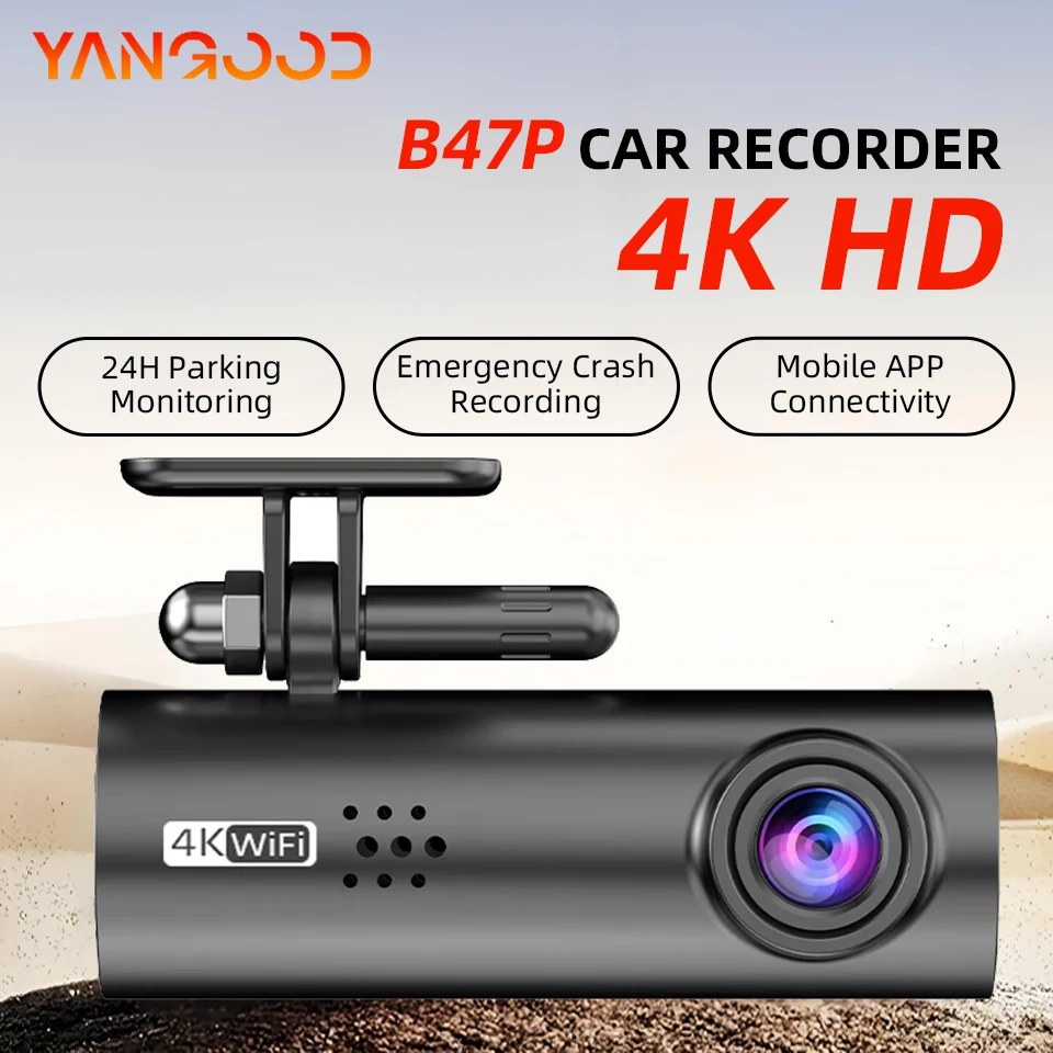 

Yangood 4K Mini WiFi APP Control GPS Video Recorder With 3840*2160P NightVision 24H Parking Camera Monitor Loop Recording