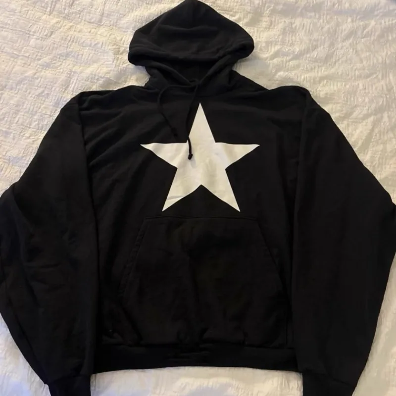 Face Mask Five Pointed Star Fleece Hoodie Men Women Oversized Bully Hoodies Hiphop Street Kanye Drawstring Hood Sweatshirts