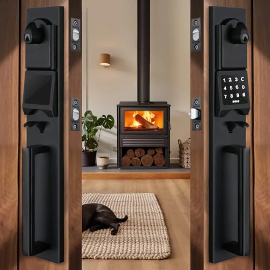 

Электронный смарт-замок матовый черный для правосторонних дверей с кодовой панелью и отсеком для ключей MDHST2016DB E SET RH