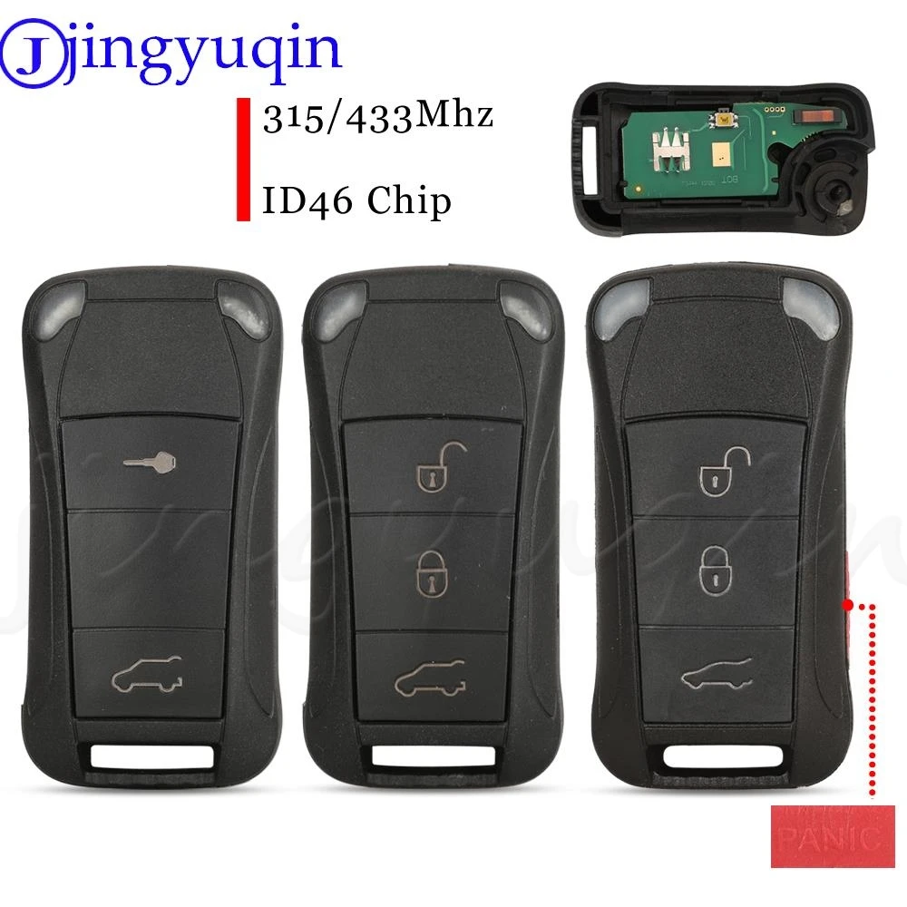 jingyuqin 2/3/4 Buttons Folding Smart Remote Car Key Fob 315/433Mhz ID46 Chip Half-Smart For Porsche Cayenne