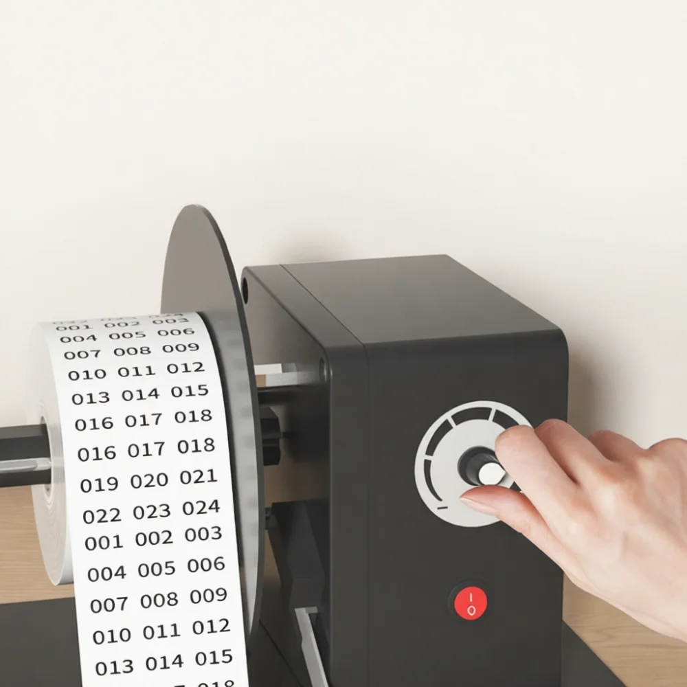 Label Rewinder Machine Automatic Sticker Roll Winder For Printer Paper Thermal Label Washable Tag Sorting Gear