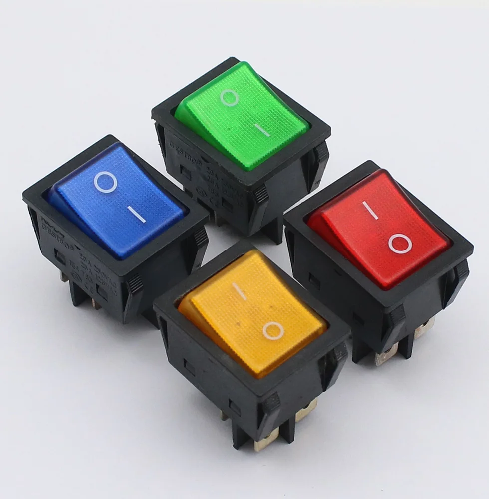 High-quality Latching Rocker Switch Power switch I/O 4 Pins with Light 16A 250VAC 20A 125VAC 25A KCD4