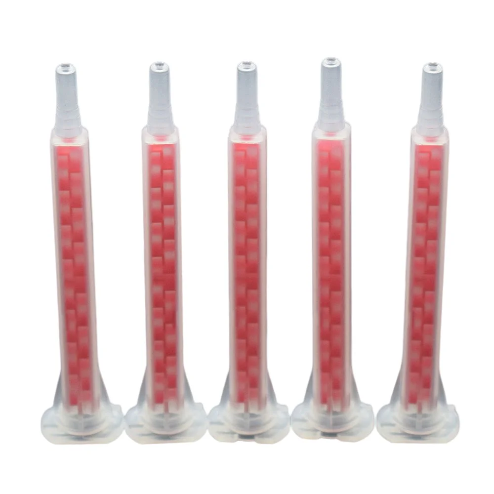 5pc Adhesives Static Mixing Nozzle AB Glue Square Mixing Tube Set 83mm Plastic Dispensing Mixer Tube for 50ml Cartridges AB Glue