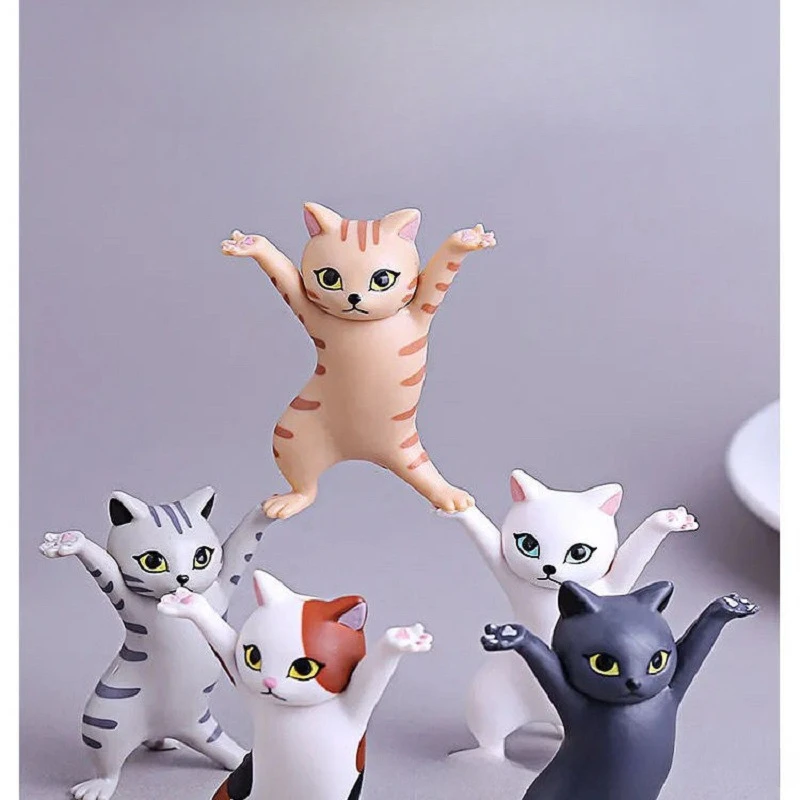 Enchanting Cat Pen Holder Cute Hands Up Dancing Cats All Things Can Be Carried Cute Toys Cat Products Plastic Penholder Trust