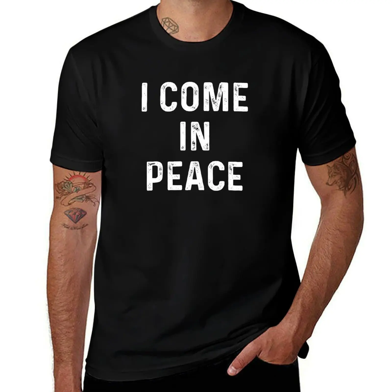 

I come in peace couple matching with I'm peace T-Shirt anime stuff oversize t-shirts man compression shirt men