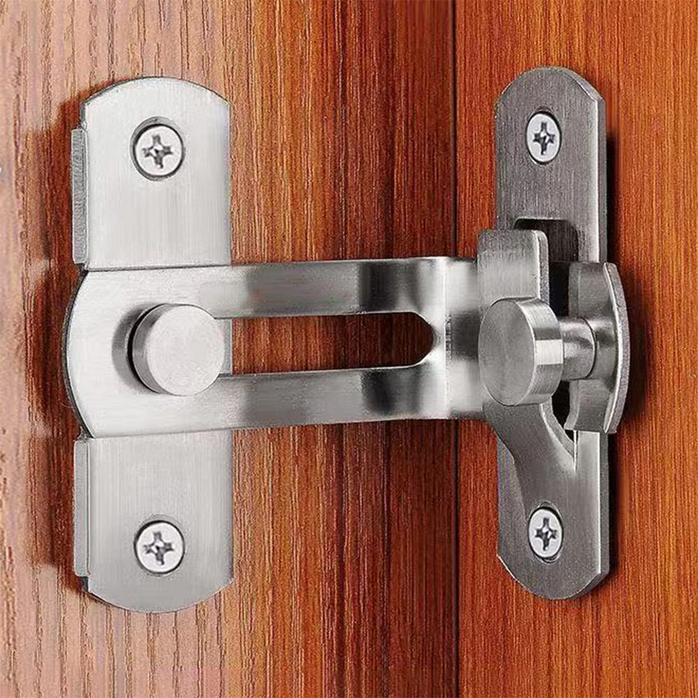 Door Lock Guard Latch Bolt 90 Degree Stainless Steel Toggle Latch Sliding Barn Door Lock Wine Cabinet Closet Right Angle Lock