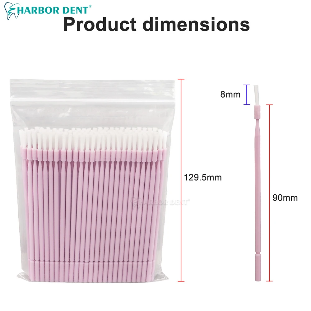 100Pc/Bag Dental Disposable Micro Applicator Brushes Long Head Brush Bendable Sticks For Makeup Dentistry Care Cleaning