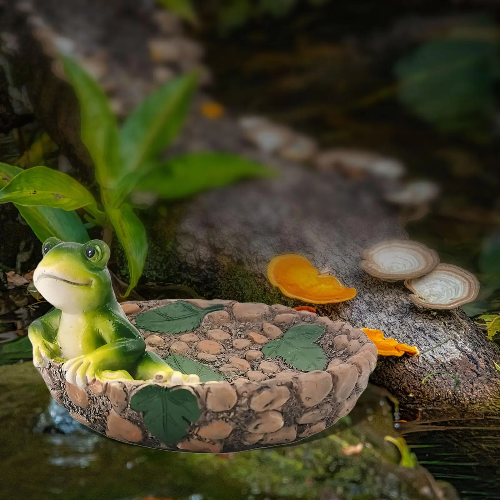 Resin Frog Figurines Collection Landscaping Ornaments for Home Desktop Garden